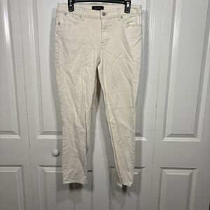 Talbots Slim Ankle Pants Womens 8 Flawless Fit Cream Stretch Classic Neutral